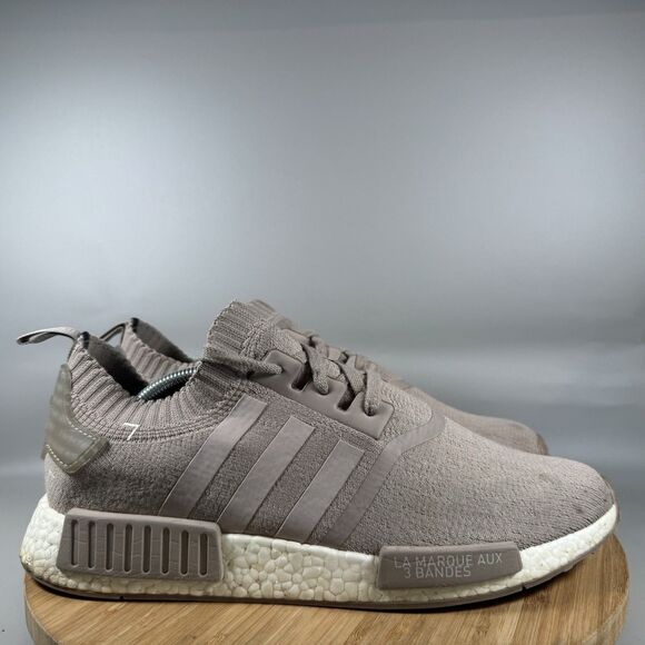 Adidas Shoes Mens 12 French Beige NMD R1 Trefoil 3 Stripes Running Walk Sneakers - Picture 1 of 8